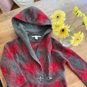 Max Studio Red and Gray Plaid Utility Jacket
